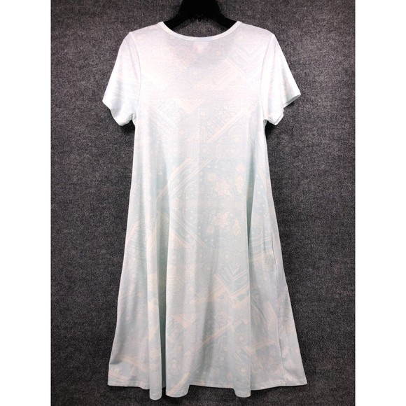 LuLaRoe Dress Women's Size XS Blue White Short Sleeves‎ Pockets Maxi Comfortable - Picture 2 of 10